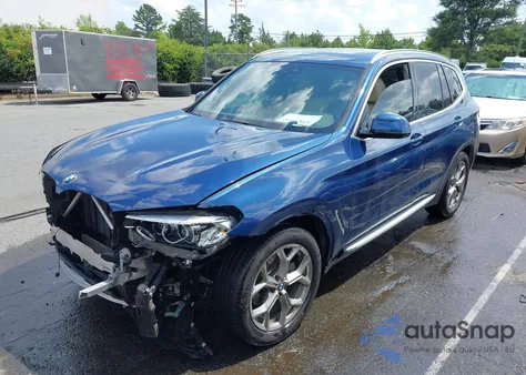 2021 BMW X3 xDrive30I z USA, uszkodzony, nr VIN 5UXTY5C08M9F87680